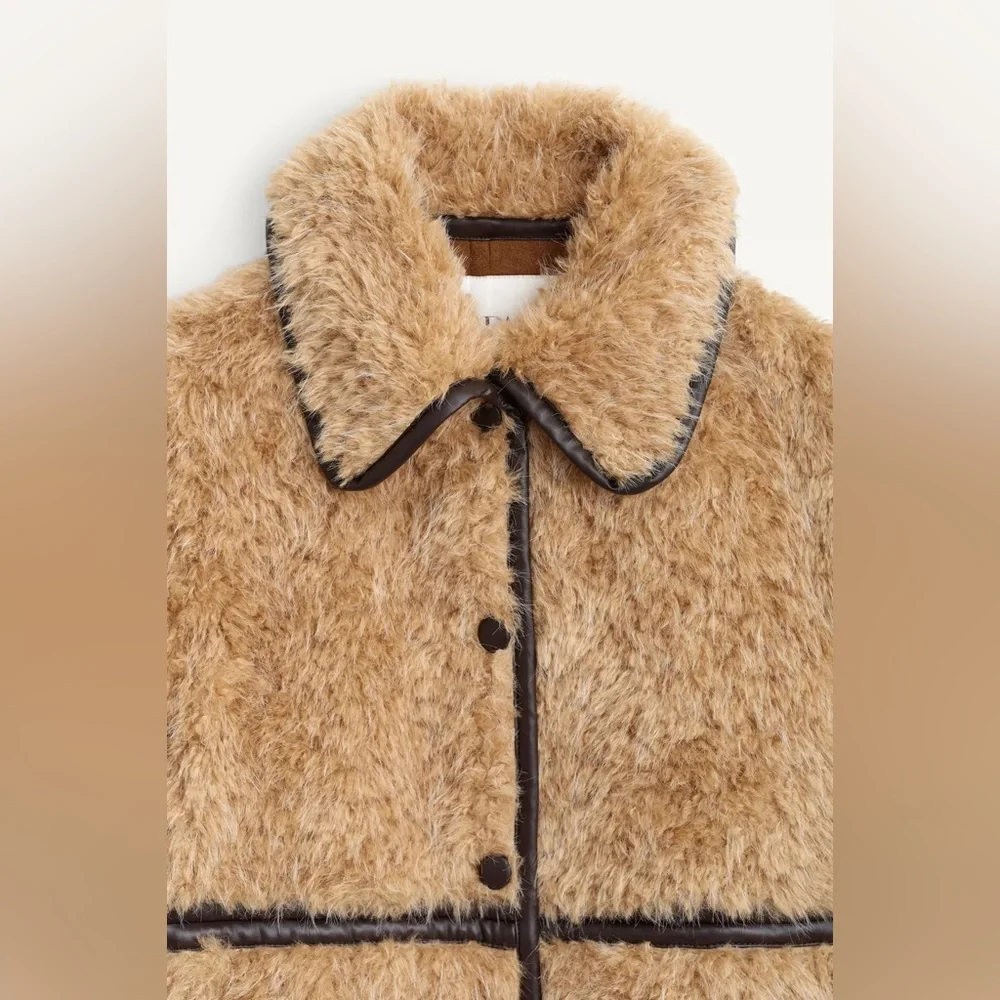 Zara LIMITED EDITION LONG FLEECE COAT sz.S